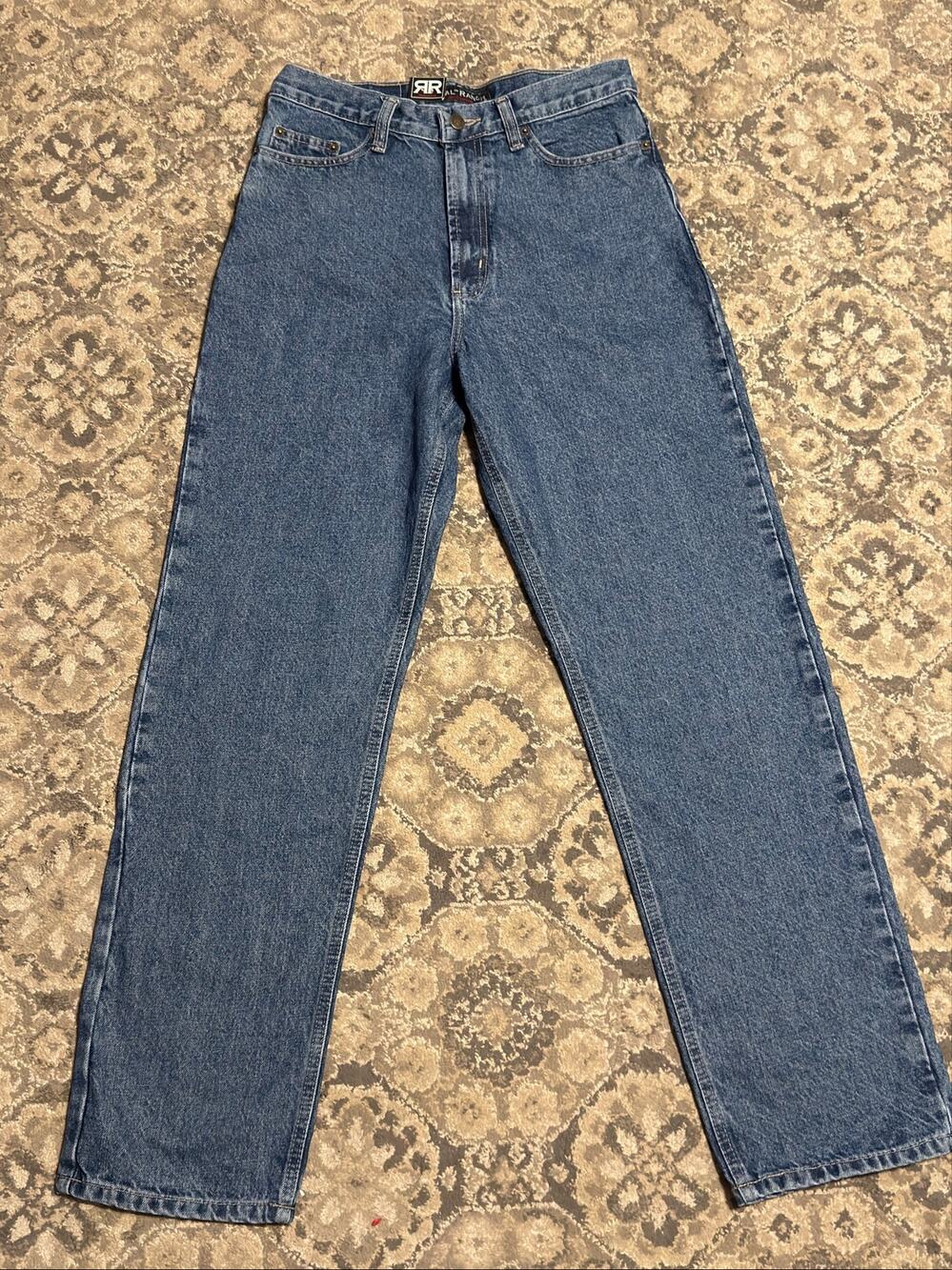 Real Ranch Workwear Straight Leg Jeans Mens 30x32 Blue 100% Cotton NWT